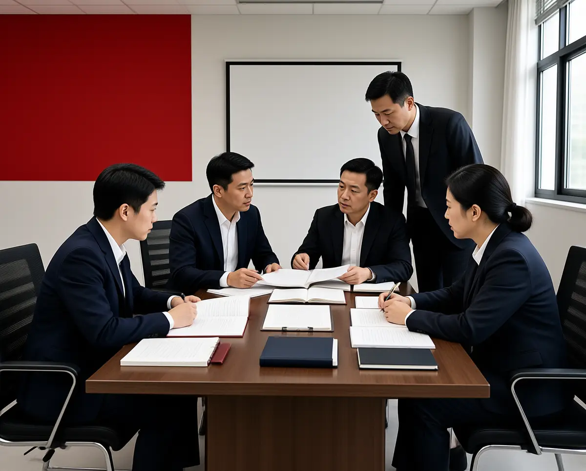 党建工作场景：中国职工正式会议与学习交流